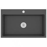 Cumpara ieftin Chiuveta de bucatarie lucrata manual, negru, otel inoxidabil