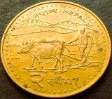 Moneda exotica 2 RUPII - NEPAL, anul 2009 * cod 5371 = Gyanendra Bir Shah, Asia