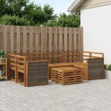 vidaXL Set de canapele de exterior 7 pcs natural Lemn Solid de Acacia 3384075