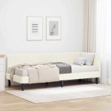 vidaXL Cadru de pat colțar cu saltea Crem 80 x 200 cm Catifea