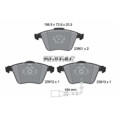 Placute frana Audi A3 (8p1) 05.03-12.13, A3 Sportback (8pa) 09.04-12.15; Skoda Superb 2 (3t4) 03.08-05.15; Vw Cc B7 (358) 11.11-12.16, Eos (1f7 1f8) foto