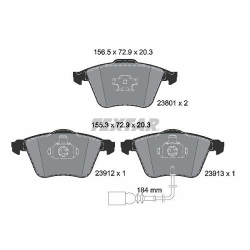Placute frana Audi A3 (8p1) 05.03-12.13, A3 Sportback (8pa) 09.04-12.15; Skoda Superb 2 (3t4) 03.08-05.15; Vw Cc B7 (358) 11.11-12.16, Eos (1f7 1f8)