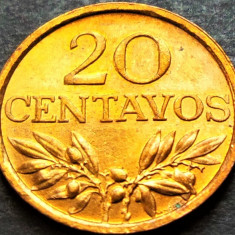 Moneda 20 CENTAVOS - PORTUGALIA, anul 1973 *cod 28 = UNC