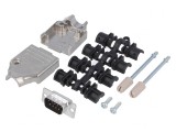 Mufă D-Sub 9 PIN Tată Drept pentru Lipire pe Cablu - Set Complet