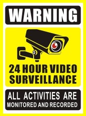 Warning 24 hour video surveillance foto