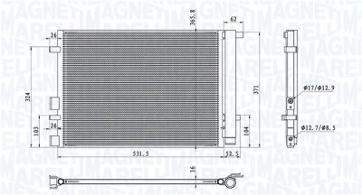 MAGNETI MARELLI 350203100700 Condensator, climatizare foto
