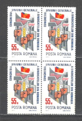 Romania.1971 Congresul ugsr bloc 4 ZR.404 foto