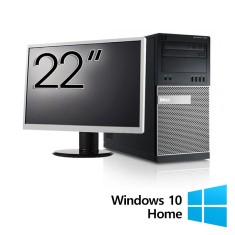 Pachet Calculator Refurbished Dell OptiPlex 7010 Tower, Intel Core i5-3470 3.20GHz, 8GB DDR3, 256GB SSD, DVD-RW + Monitor 22 Inch + Windows 10 Home Ne foto