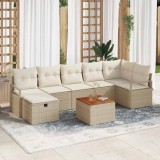 Cumpara ieftin Set de canapele pentru grădină cu pernă 8 pcs Bej Rattan poli
