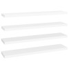 Rafturi de perete, 4 buc., alb, 120 x 23,5 x 3,8 cm, MDF