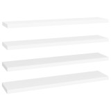Rafturi de perete, 4 buc., alb, 120 x 23,5 x 3,8 cm, MDF