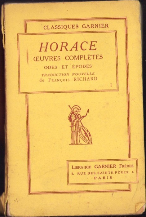 C5096N Horace, Oeuvres compl&eacute;tes, Odes et &eacute;podes, 1931
