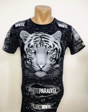 Tricou bărbătesc imprimeu tigru alb - XXL