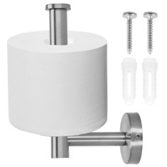 Suport hartie igienica din otel, sistem montare inclus, 16cm, argintiu lucios Household NewTrend