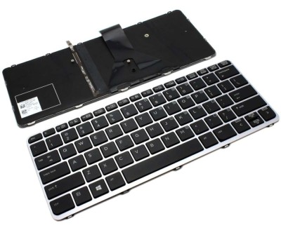 Tastatura HP Neagra 842324-001 cu Rama argintie iluminata backlit, 9z.nbmbv.101 cu Rama argintie iluminata foto