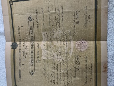 brevet Certificat de absolvire liceu.Regatul Romaniei foto