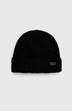 Barbour caciula de lana culoarea negru, de lana, din tricot gros