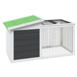 Cusca pentru iepuri gri 100,5x54x55 cm lemn masiv de pin