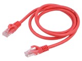 Cabluri patch U/UTP 6 litat CCA PVC roșu 1m 26AWG, set 10 bucăți