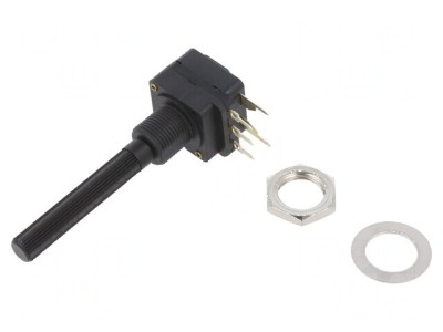 Potenţiometru axial 25k&amp;Omega; 200mW THT 6mm plastic mono cărbune foto