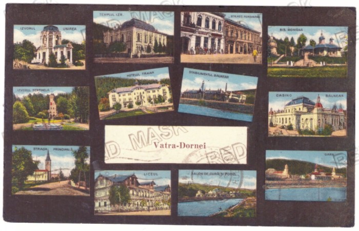 4832 - VATRA DORNEI, Suceava, Synagogue, Multi vue - old postcard - used - 1934