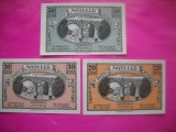 HOPCT BANCNOTA NOTGELD NR 84 - KEMATEN - SET 3 BUC -10,20 SI 50 HELLER 1920 -AUSTRIA-UNC