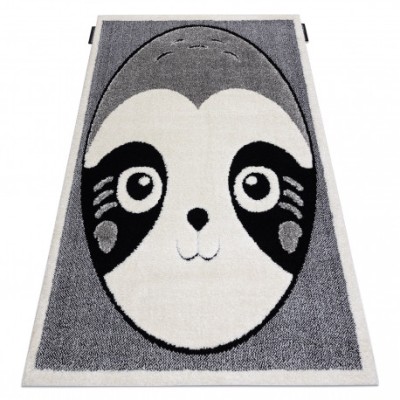 Covor modern pentru copii JOY Panda structural pe două niveluri de l&amp;acirc;nă gri / crem, 140x190 cm foto