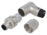 Conector M12 tată 4 pini, 90&deg;, IDC, 60V