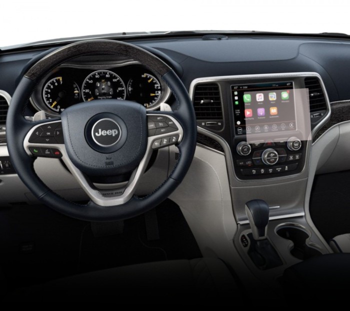 Folie protectie display navigatie Duragon, din silicon, pentru Jeep Grand Cherokee Trackhawk 2018+, mata, anti-amprenta, kit instalare