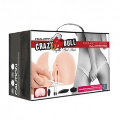 Masturbator Crazy Bull Realistic cu vibratii Vagin si anus