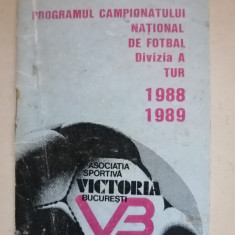Victoria Bucuresti - programul campionatului national de fotbal 1988-1989