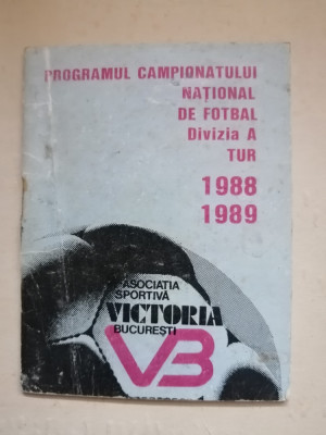 Victoria Bucuresti - programul campionatului national de fotbal 1988-1989 foto