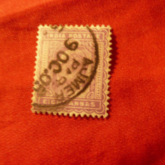 Timbru India Britanica 1902 Rege George V , 8a stampilat