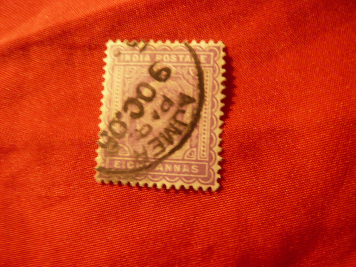 Timbru India Britanica 1902 Rege George V , 8a stampilat