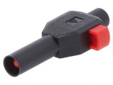 Conector banană 4mm 10A 600V negru cu izolație