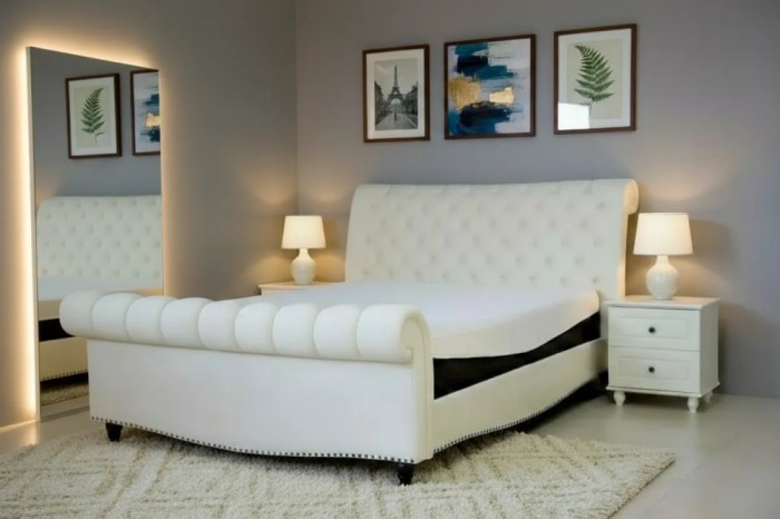 Pat Misterio 160x200 cm Tapitat Catifea Crem Somiera Inclusa (cod AF 3589-01)