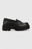 Cumpara ieftin G-Star Raw mocasini de piele Kafey Pfm femei, culoarea negru, cu toc plat, 2311021537.BLK