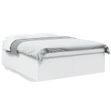 VidaXL Cadru de pat, alb, 160x200 cm, lemn prelucrat