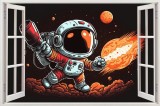 Cumpara ieftin Sticker decorativ, Astronaut, Negru, 90 cm, 8437ST-1, Oem