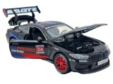 Macheta BMW M8 GTE Racing 1:32 negru replica metal lumini si sunete