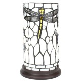 Cumpara ieftin Veioza sticla alba polirasina maro Tiffany 15x26 cm