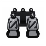 Set Huse Scaune Universale Nero Gri Personalizate cu Peugeot