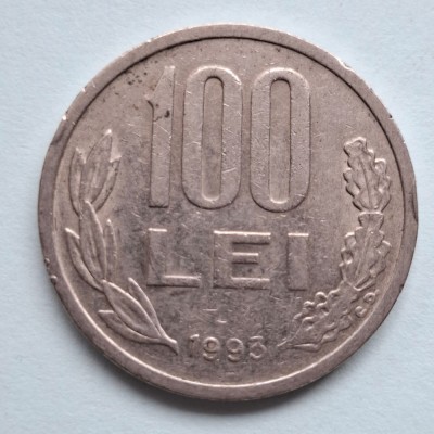 moneda 100 lei 1993 circulata - 10 bucati cu pret total de 20 lei foto