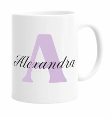 Cana alba personalizata cu prenume Alexandra, INOVATIX&reg;. 330ml