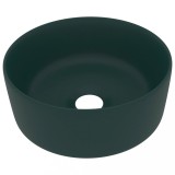 Cumpara ieftin Chiuveta baie lux verde inchis mat 40x15 cm ceramica rotund