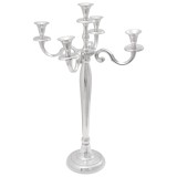 Suport Lumanari Argintiu Aluminiu 60cm vidaXL 5 Brate Elegant Interior