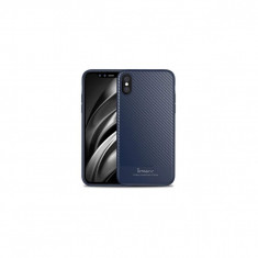 Husa Ipaky Fibre Carbon Albastra Pentru Iphone X foto