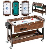 SPORTNOW Masă 3 &icirc;n 1: Air Hockey, Biliard, Fotbal de masă, Roți blocabile, Poliță | Aosom Romania