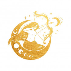 Sticker decorativ Zodiac, Auriu, 50 cm, 5459ST