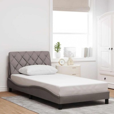 vidaXL Cadru de pat fără saltea, gri taupe, 100x200 cm, textil 3310584 foto